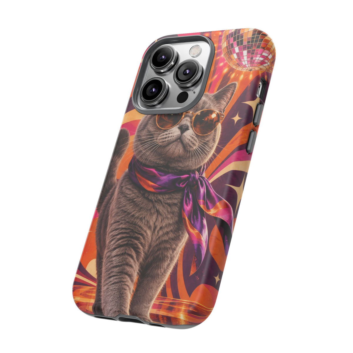 Disco Whiskers iPhone Tough Case | disco cat