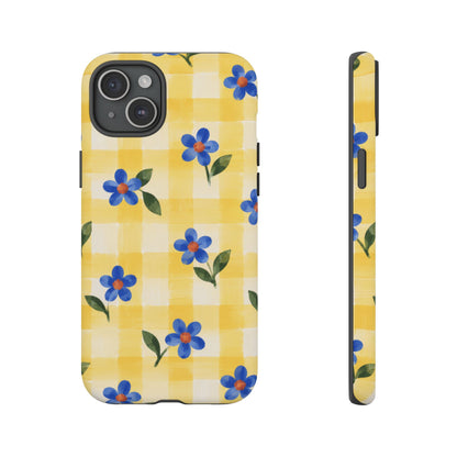 Buttercup Picnic iPhone Tough Case | yellow gingham