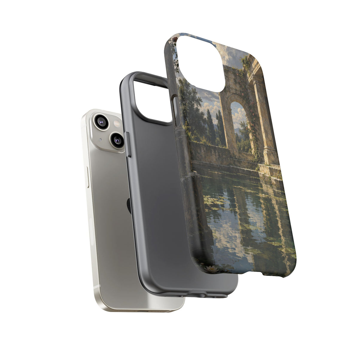 The Flooded Court iPhone Tough Case | Ancient Garden Landscape