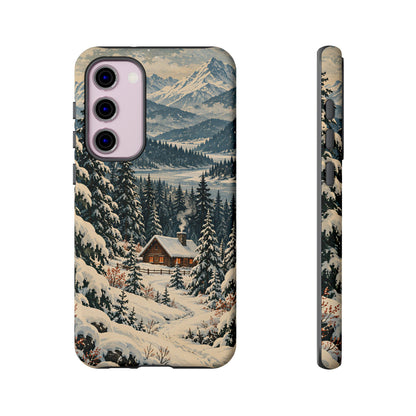 Vintage Winter Cabin Tough Phone Case