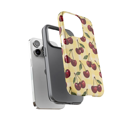Cherry Gingham iPhone Tough Case | Cherry Picnic