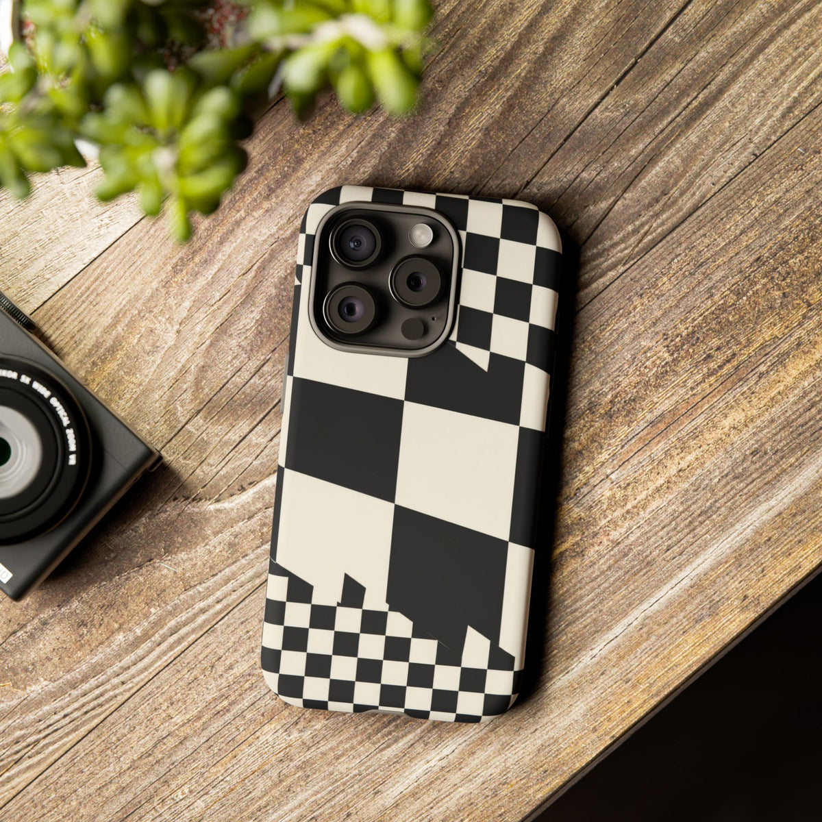 Check Shift iPhone Tough Case | Black & White Checkerboard