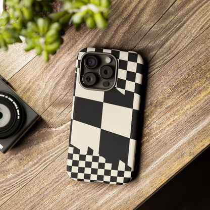 Check Shift iPhone Tough Case | Black & White Checkerboard