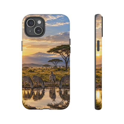 Zebra Water Mirror iPhone Tough Case | zebra safari
