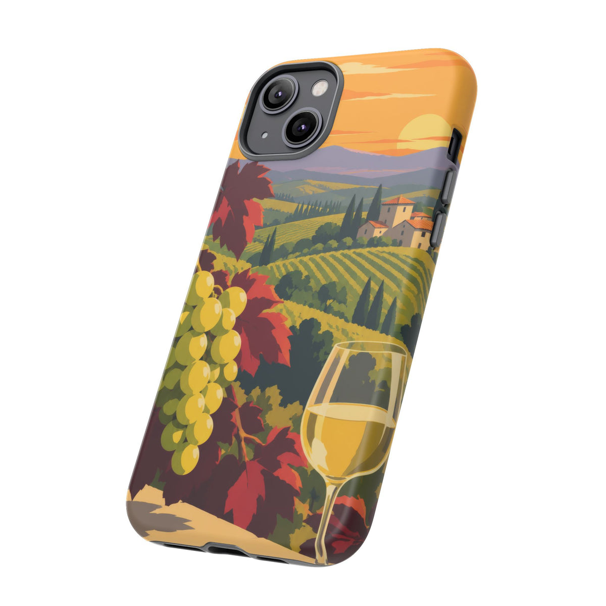 Wine & Grapes — Golden Vintage iPhone Tough Case | wine grapes
