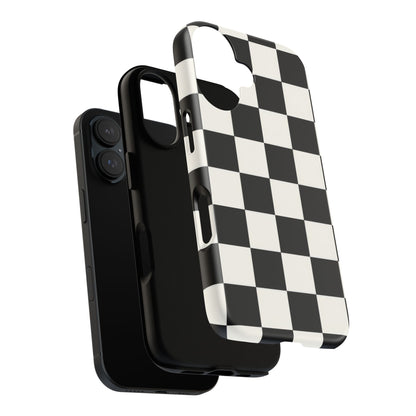 Classic Check iPhone Tough Case | Black & White Checkerboard