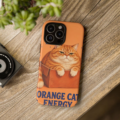 Orange Cat Energy iPhone Tough Case