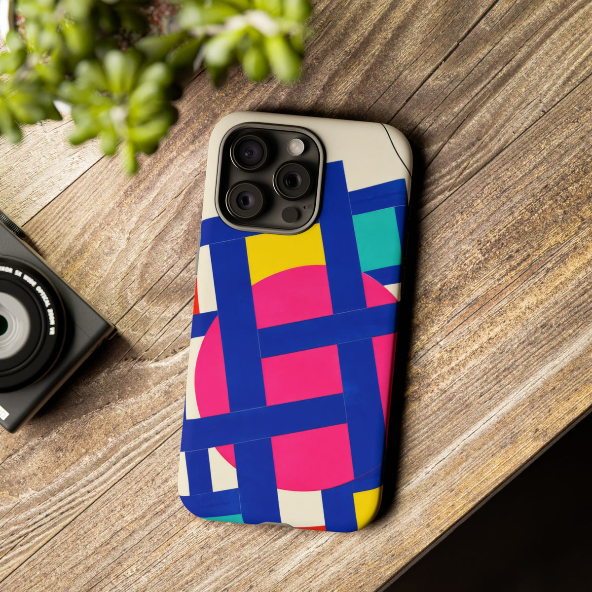Chromatic Mischief iPhone Tough Case | Geometric Color Block Art