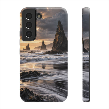 Black Sand and Silver Samsung Galaxy Tough Case | black sand beach
