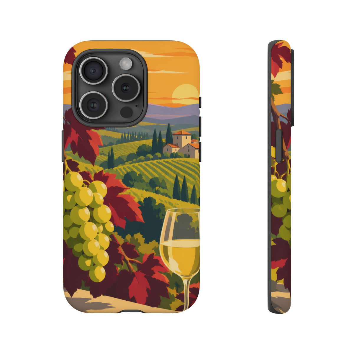 Wine & Grapes — Golden Vintage iPhone Tough Case | wine grapes