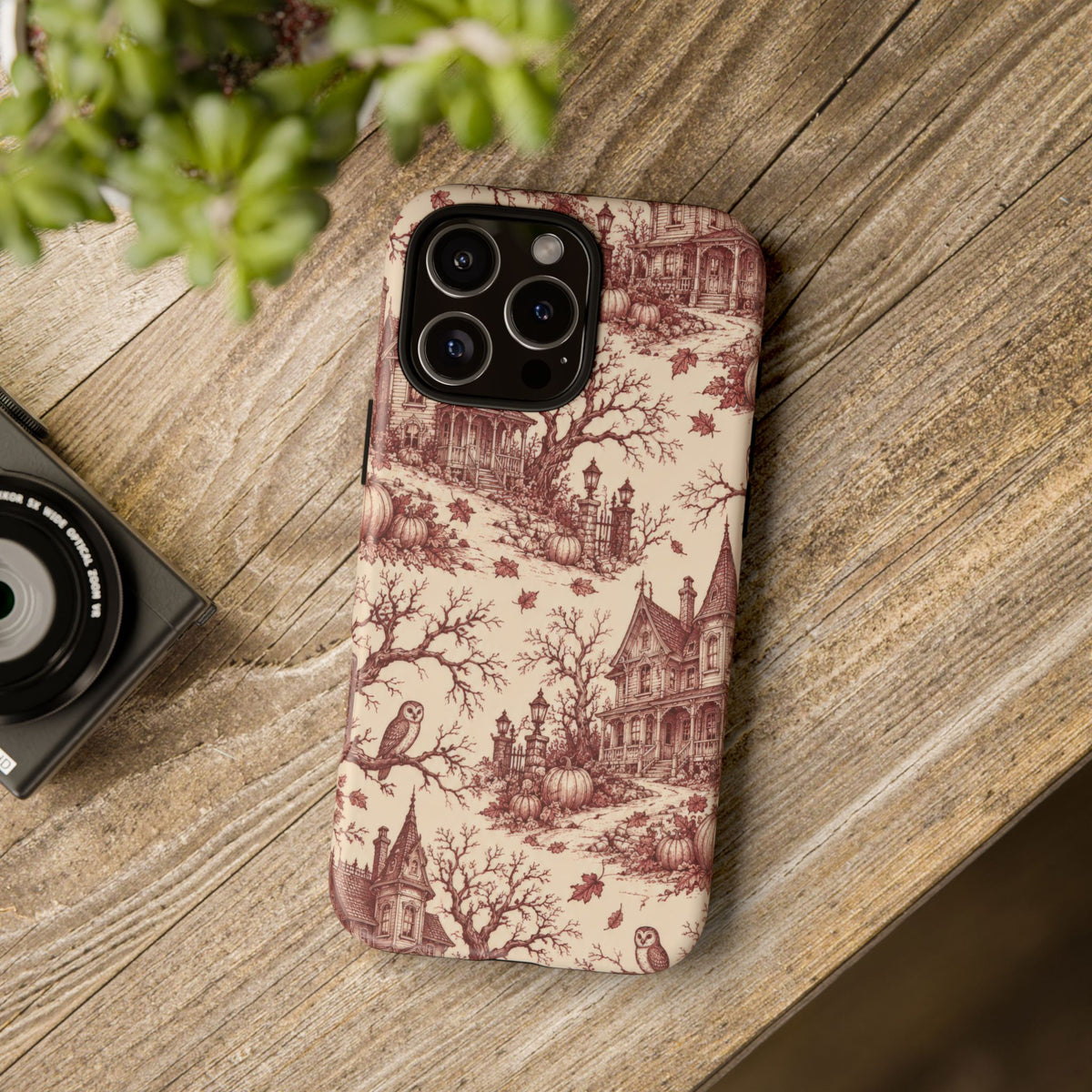 Haunted Estate Toile iPhone Tough Case | halloween toile