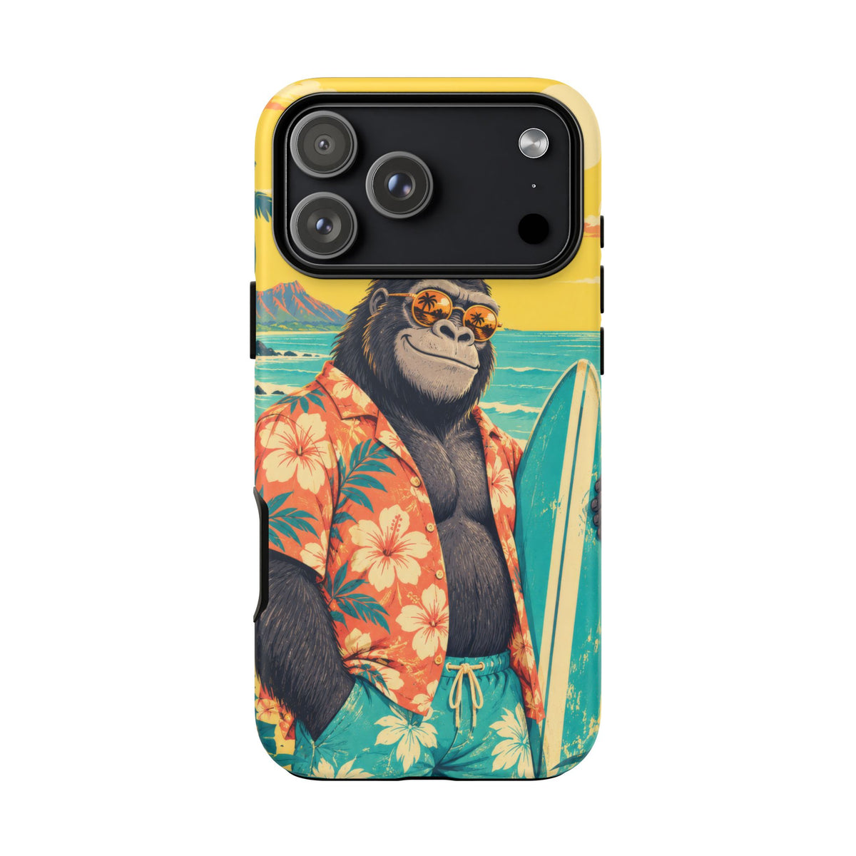 Banana Break iPhone Tough Case | Retro Surf Gorilla Art