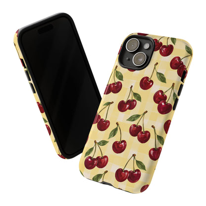 Cherry Gingham iPhone Tough Case | Cherry Picnic