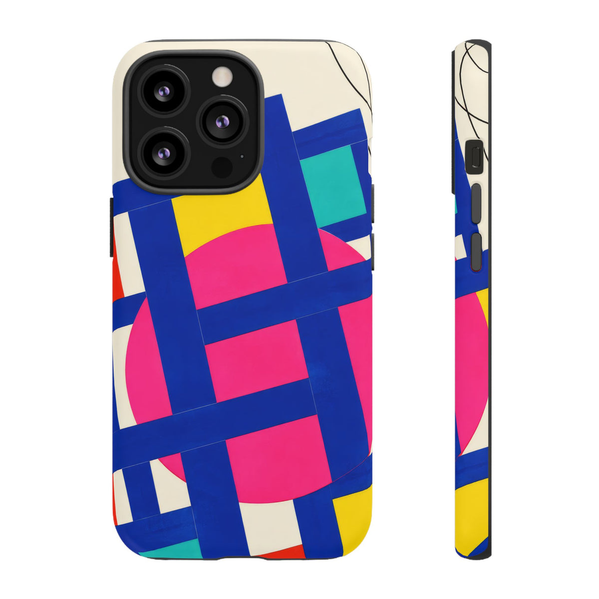Chromatic Mischief iPhone Tough Case | Geometric Color Block Art