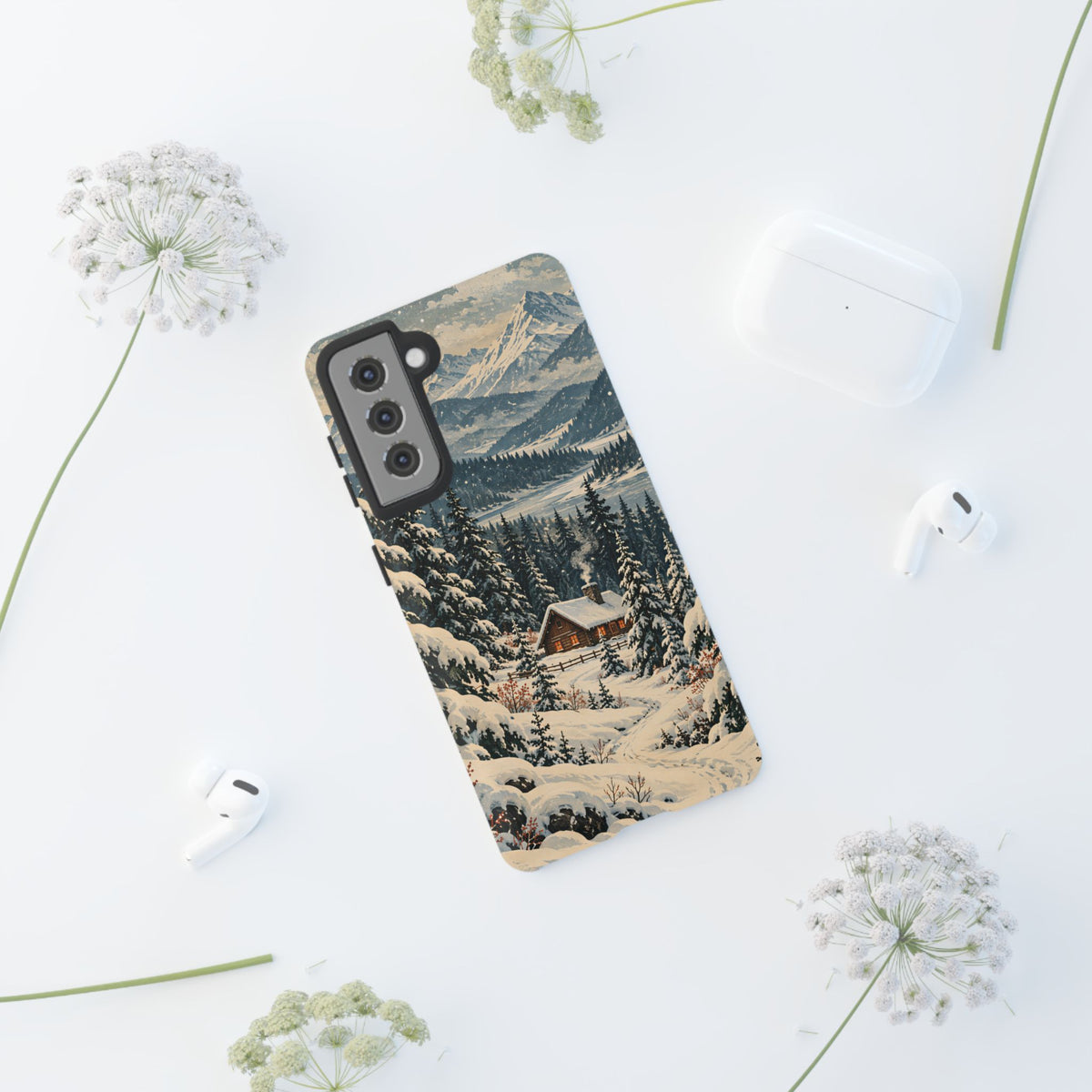Vintage Winter Cabin Tough Phone Case