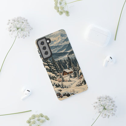 Vintage Winter Cabin Tough Phone Case