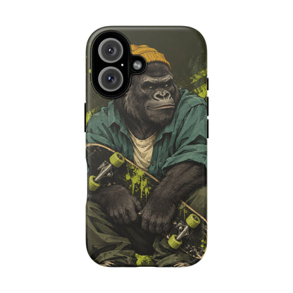 Concrete Jungle iPhone Tough Case | Skater Gorilla Illustration