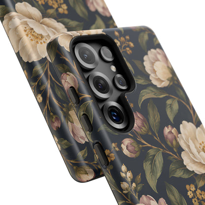 Dark Floral Samsung Galaxy Tough Case | Midnight Camellia