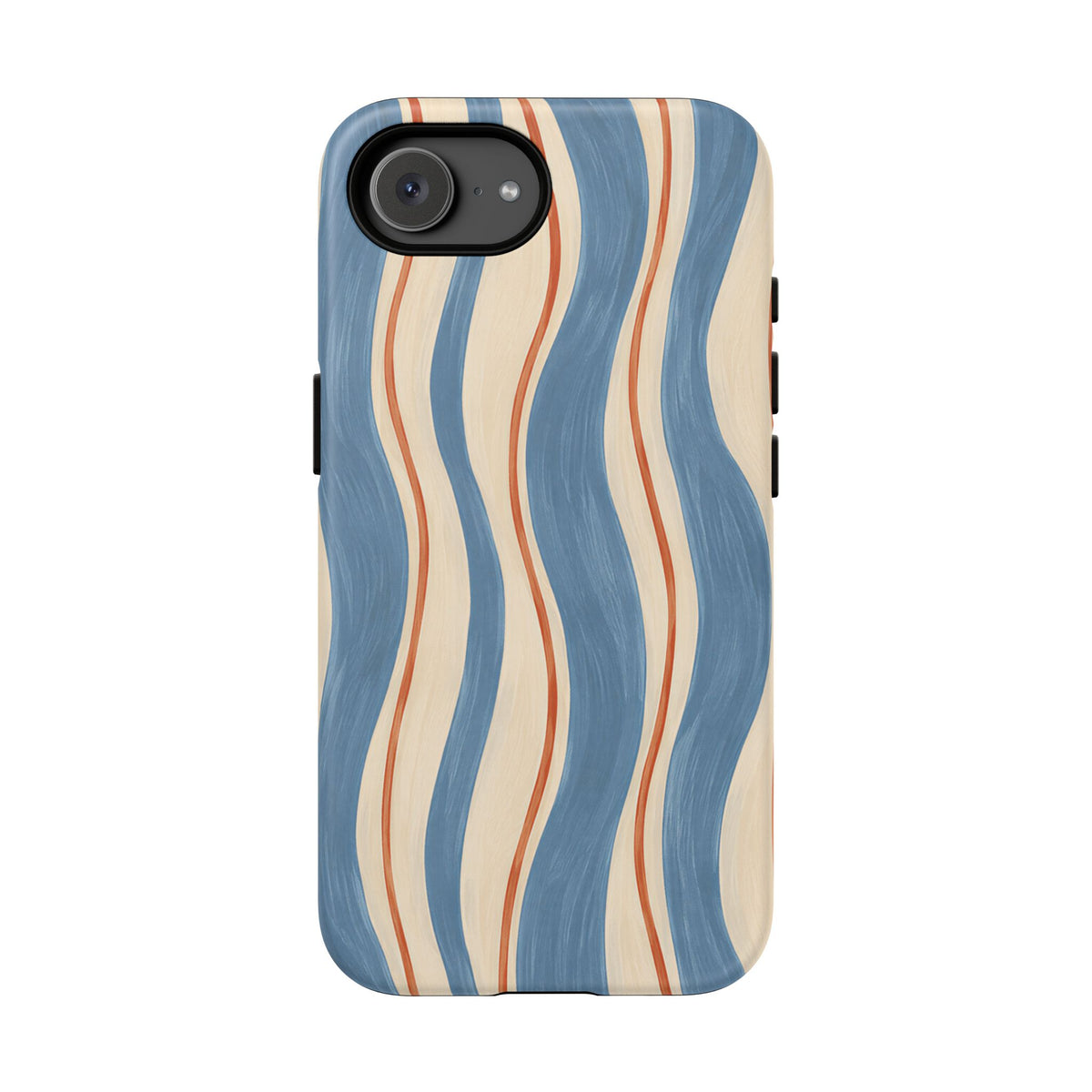 Blue Wavy Stripe iPhone Tough Case | Riviera Ribbons