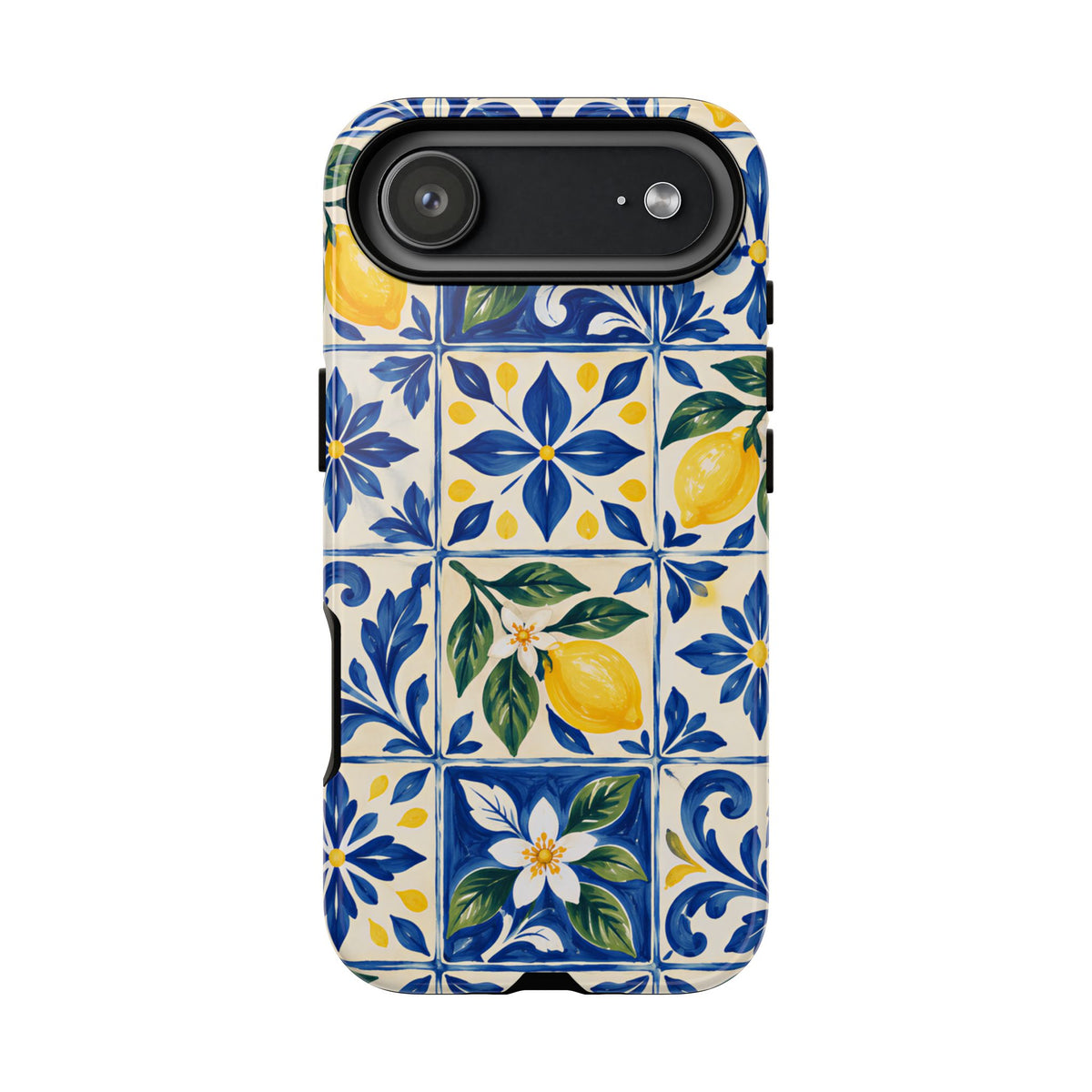 Blue Lemon Tile iPhone Tough Case | Azulejo Orchard