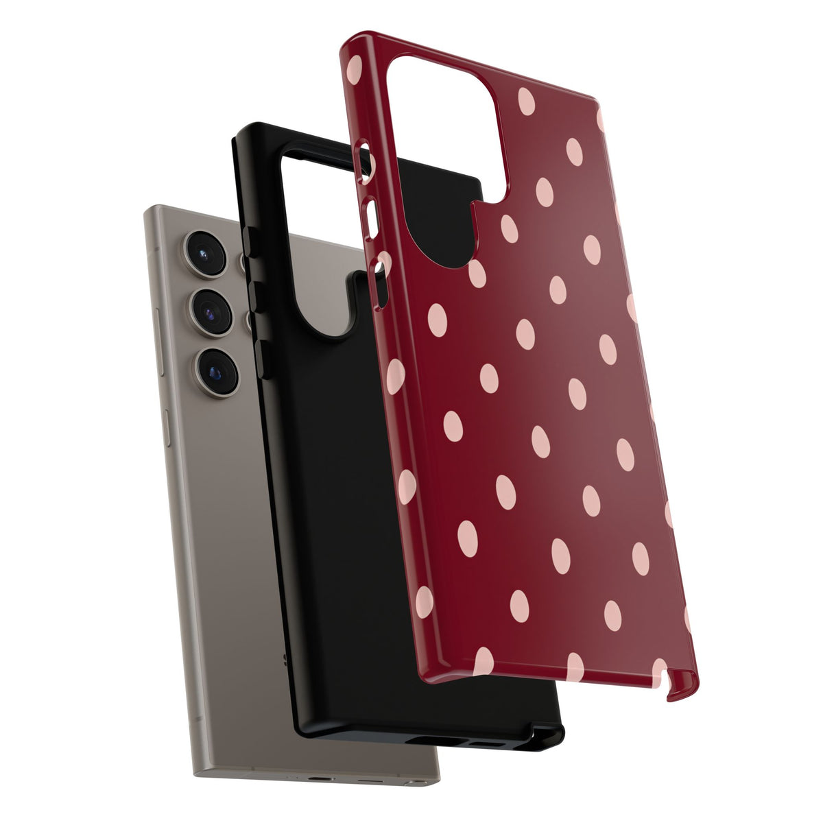 Burgundy Polka Dot Samsung Galaxy Tough Case | Mulberry Confetti