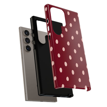 Burgundy Polka Dot Samsung Galaxy Tough Case | Mulberry Confetti