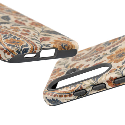 Saffron Heirloom Samsung Galaxy Tough Case | Floral Paisley on Ivory