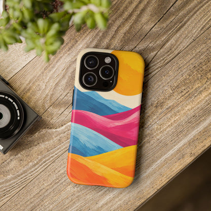 Golden Drift iPhone Tough Case | colorful hills