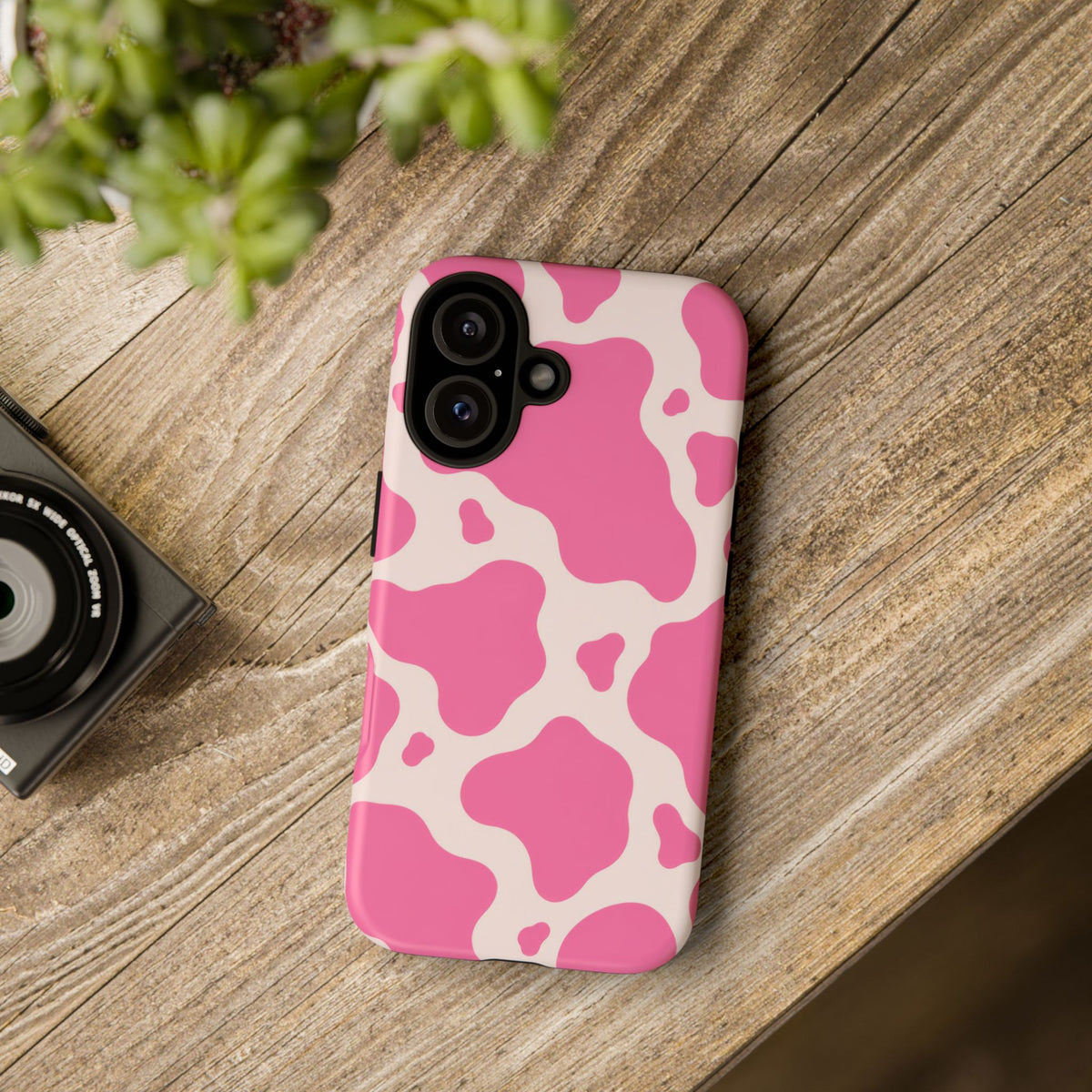 Strawberry Milk iPhone Tough Case | Pink Cow Print