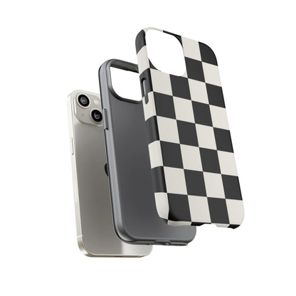 Classic Check iPhone Tough Case | Black & White Checkerboard