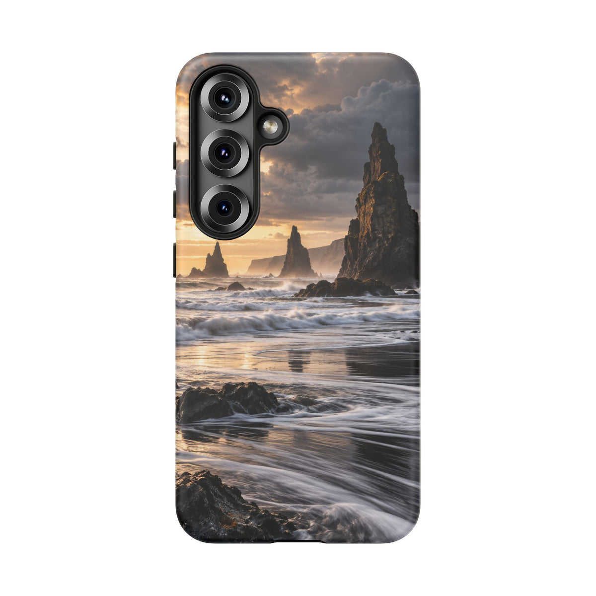 Black Sand and Silver Samsung Galaxy Tough Case | black sand beach