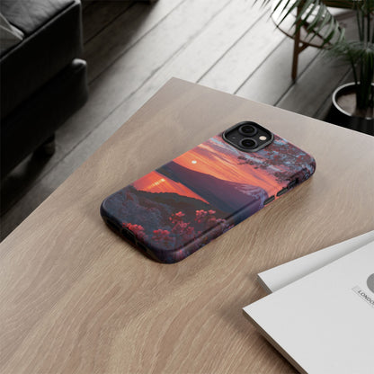 Fuji Moonlit Sakura iPhone Tough Phone Case