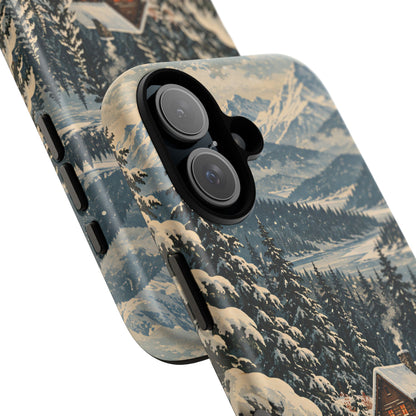 Vintage Winter Cabin Tough Phone Case
