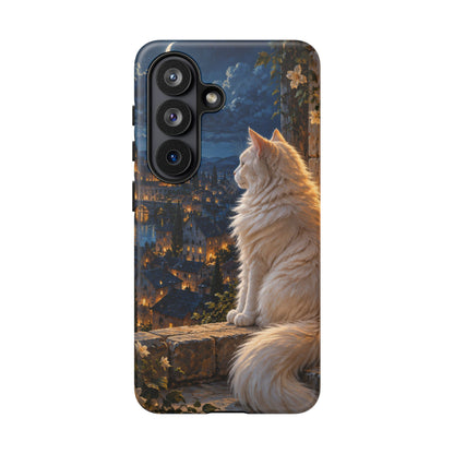 Moonlit Window Samsung Galaxy Tough Case | white cat