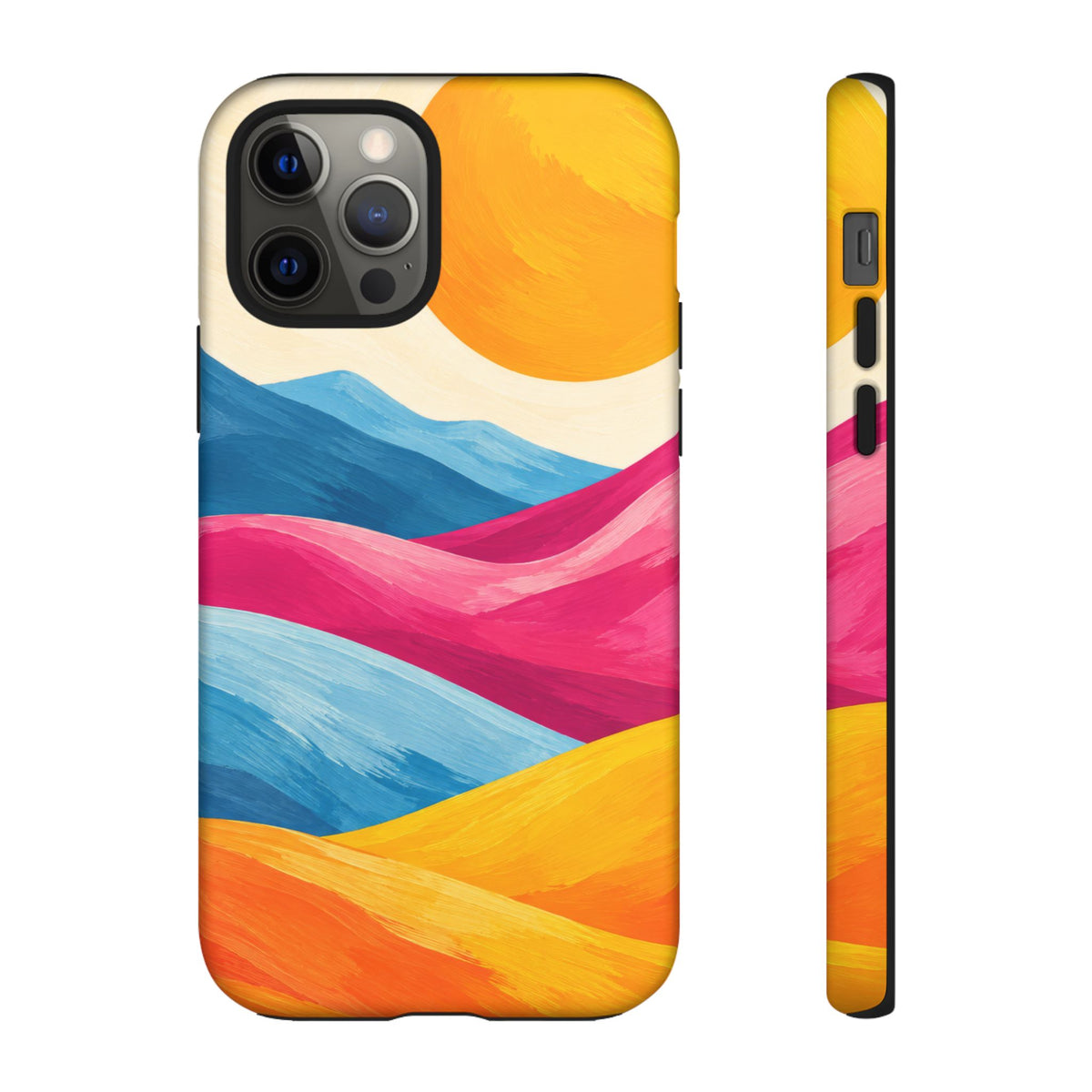 Golden Drift iPhone Tough Case | colorful hills