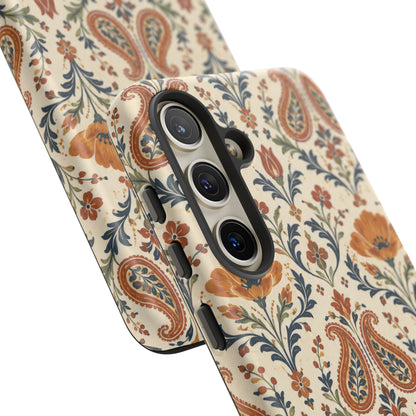 Terracotta Arabesque Samsung Galaxy Tough Case | Terracotta Floral Paisley