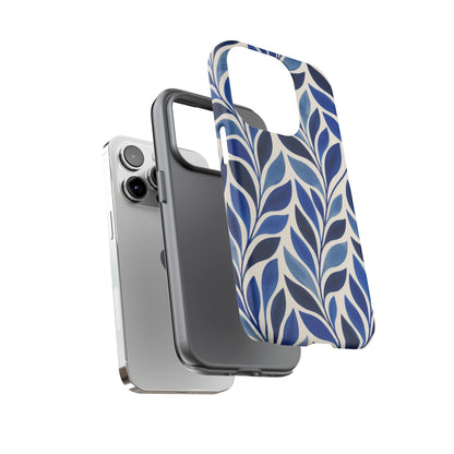 Cobalt Current iPhone Tough Case | Cobalt Blue Leaf Pattern