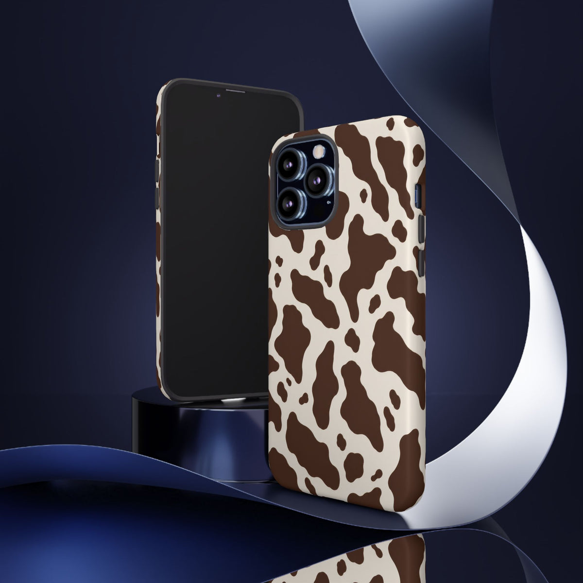 Cocoa Ranch iPhone Tough Case | Brown Cow Print