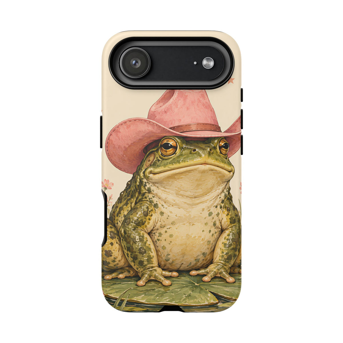 Cowboy Frog iPhone Tough Case | Pink Hat Bullfrog