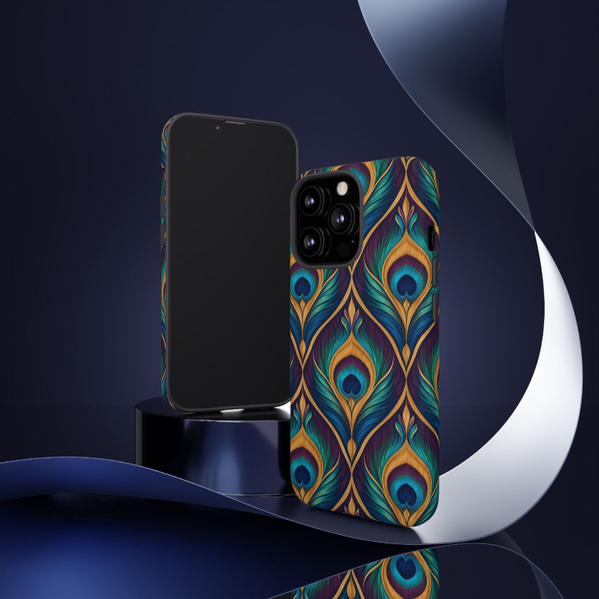 Peacock Nocturne iPhone Tough Case | art deco
