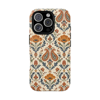 Terracotta Arabesque iPhone Tough Case | Terracotta Floral Paisley