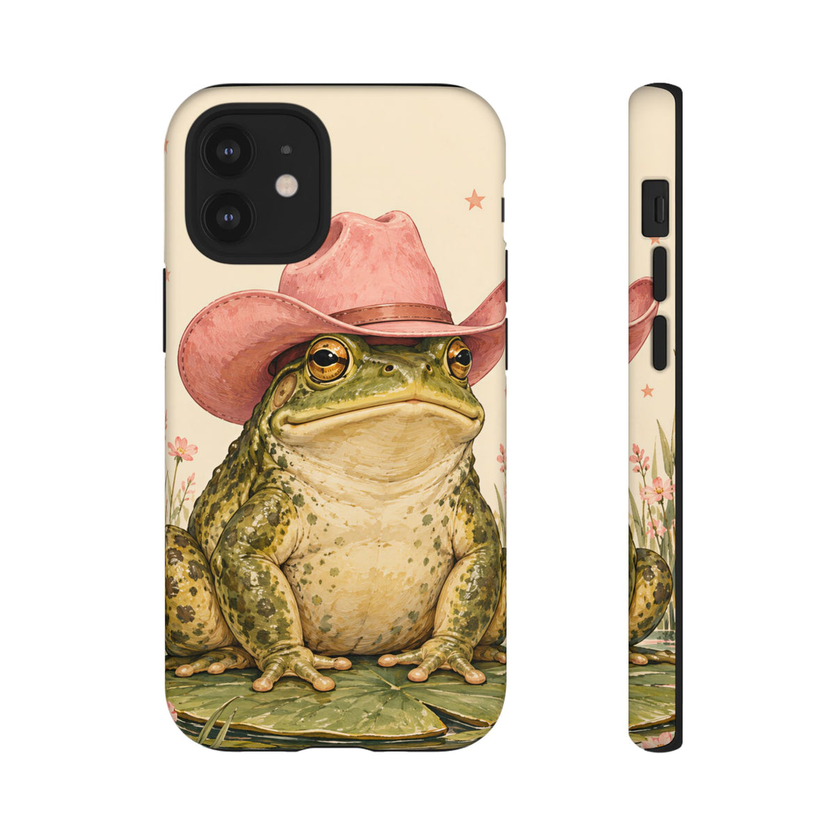 Cowboy Frog iPhone Tough Case | Pink Hat Bullfrog