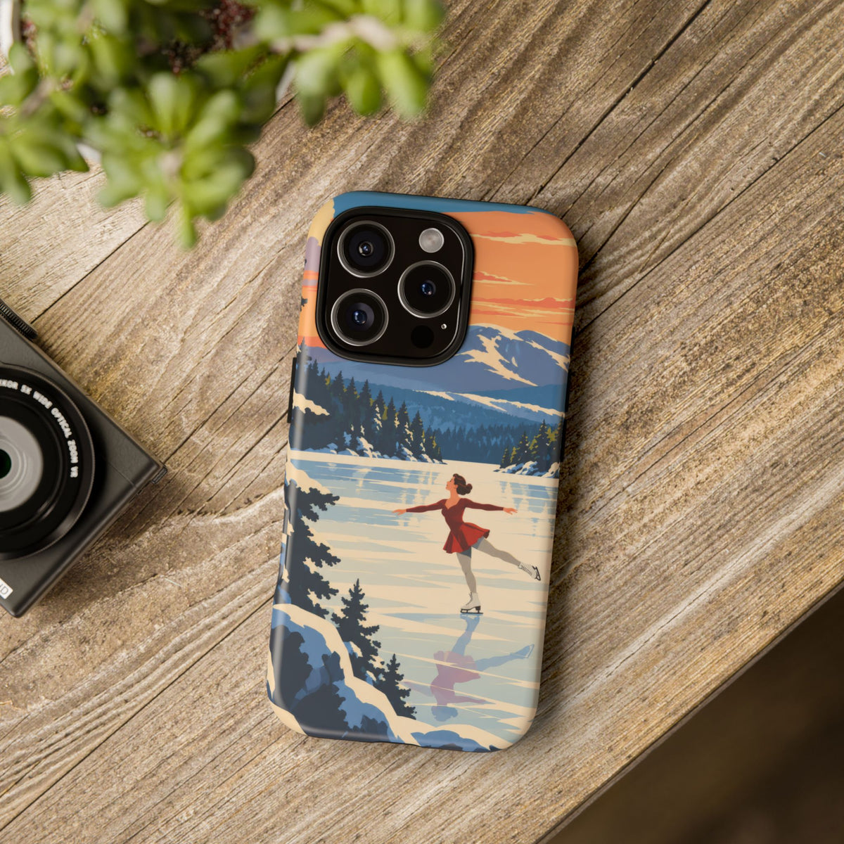 Lake Placid Skater — Winter Glide iPhone Tough Case