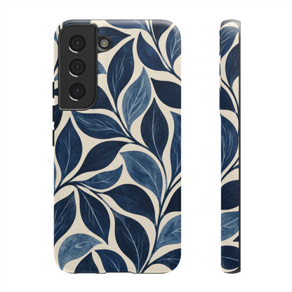 Indigo Folia Samsung Galaxy Tough Case | Indigo & Ivory Leaf Pattern