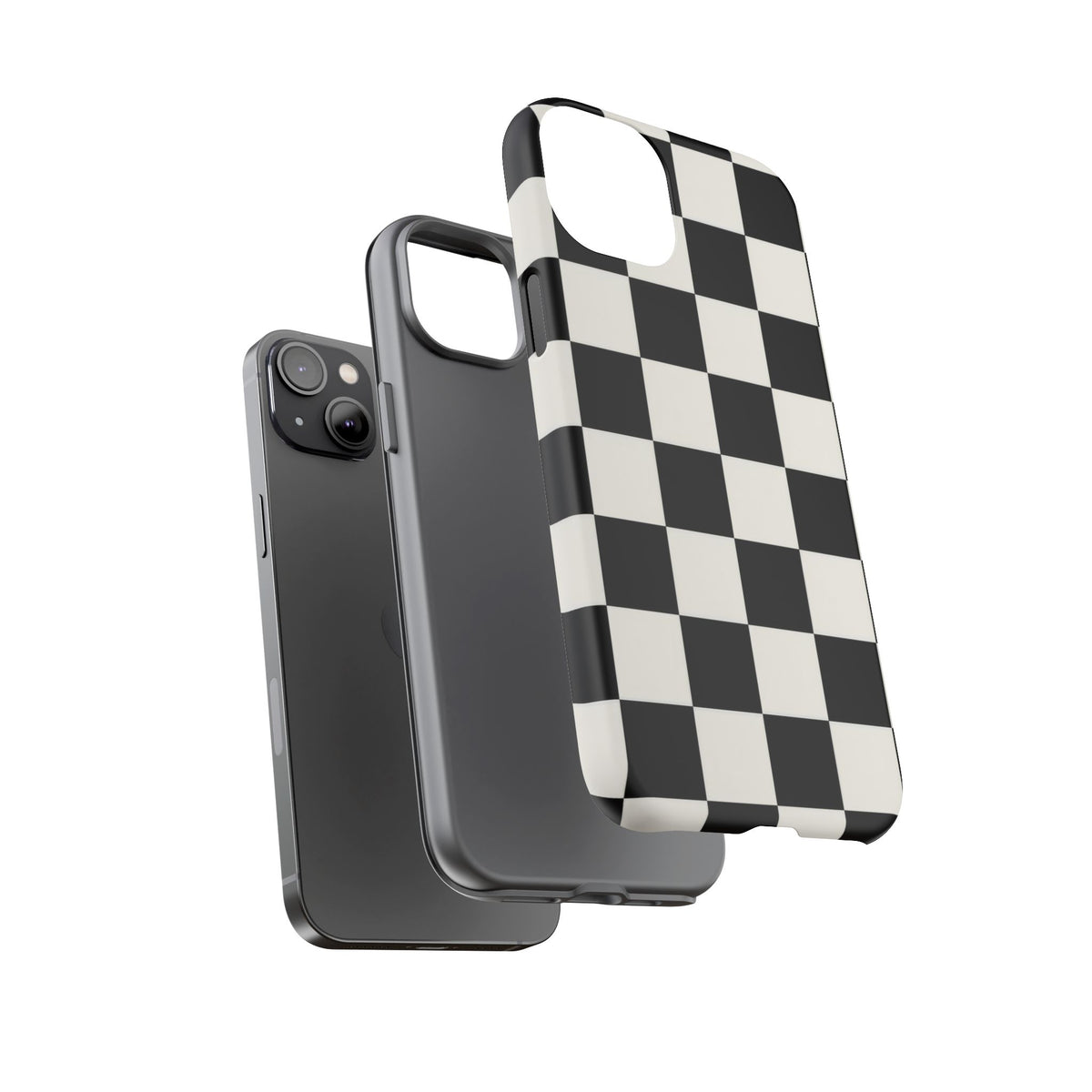Classic Check iPhone Tough Case | Black & White Checkerboard