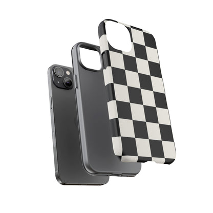 Classic Check iPhone Tough Case | Black & White Checkerboard