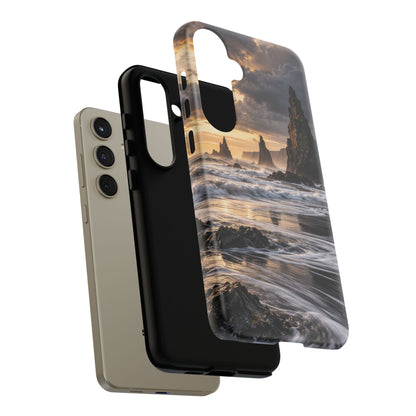 Black Sand and Silver Samsung Galaxy Tough Case | black sand beach