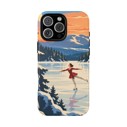 Lake Placid Skater — Winter Glide iPhone Tough Case