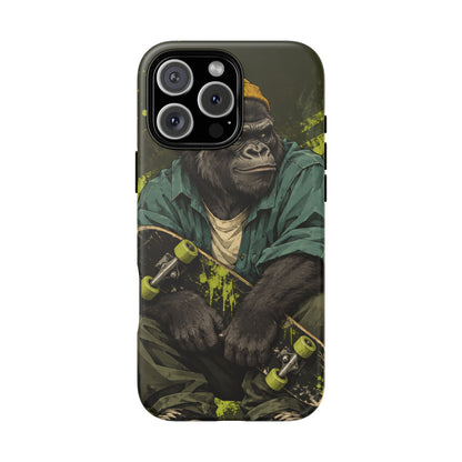 Concrete Jungle iPhone Tough Case | Skater Gorilla Illustration