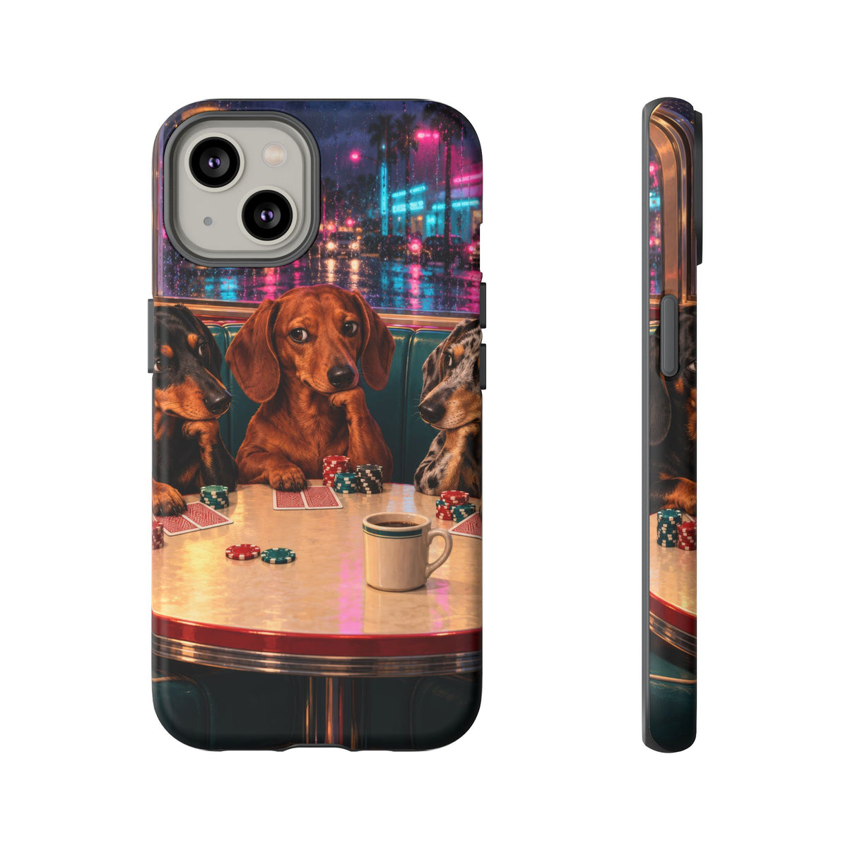 All-Night Aces iPhone Tough Case | dachshund poker